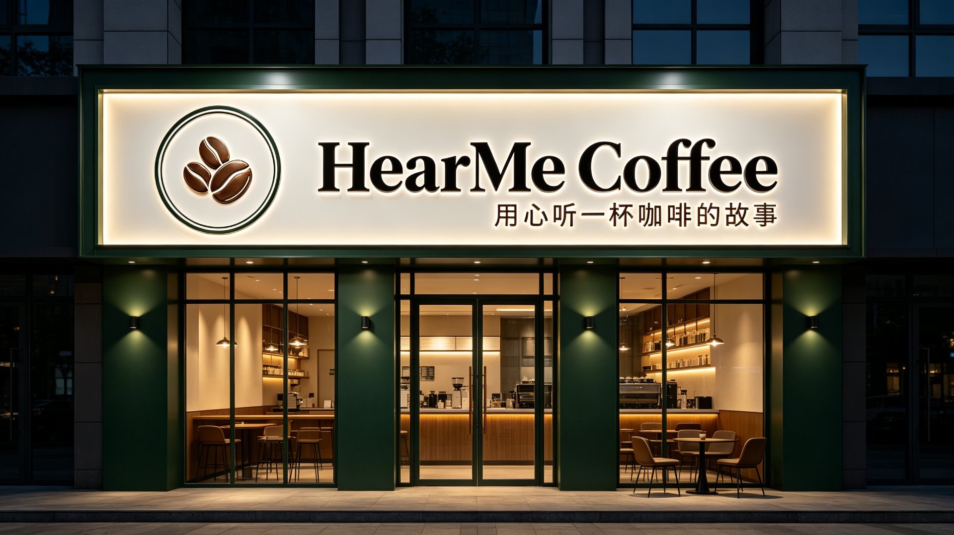 HearMe Coffee 店面灯光效果